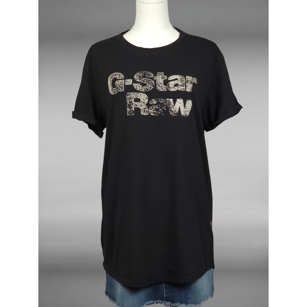 G-Star Raw Painted Lash Graphic Logo Tee Black Streetwear Organic Cotton M